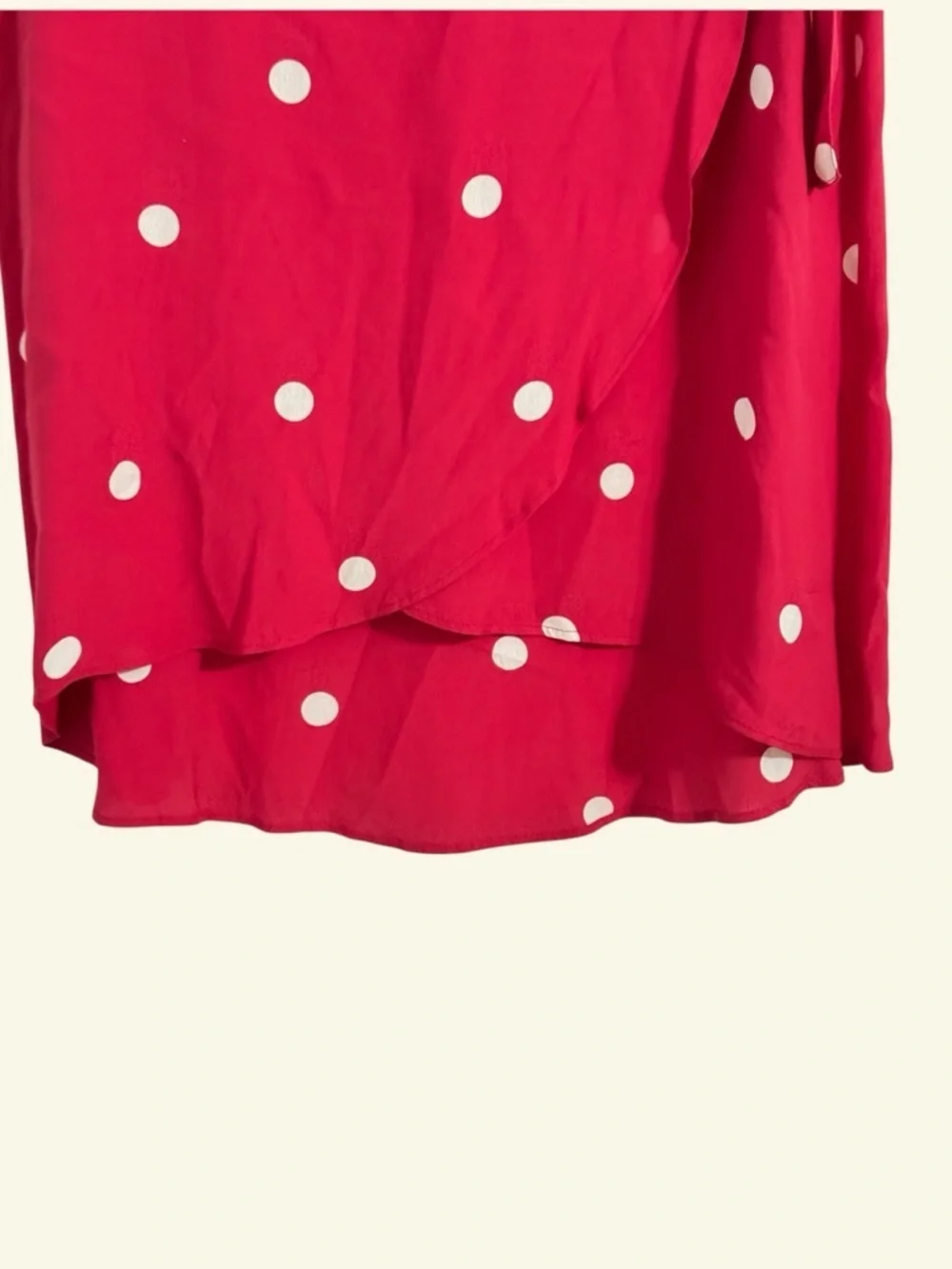 LOFT Red Polka Dot Wrap Skirt Size 6P Petite Tie Waist Midi Flowy